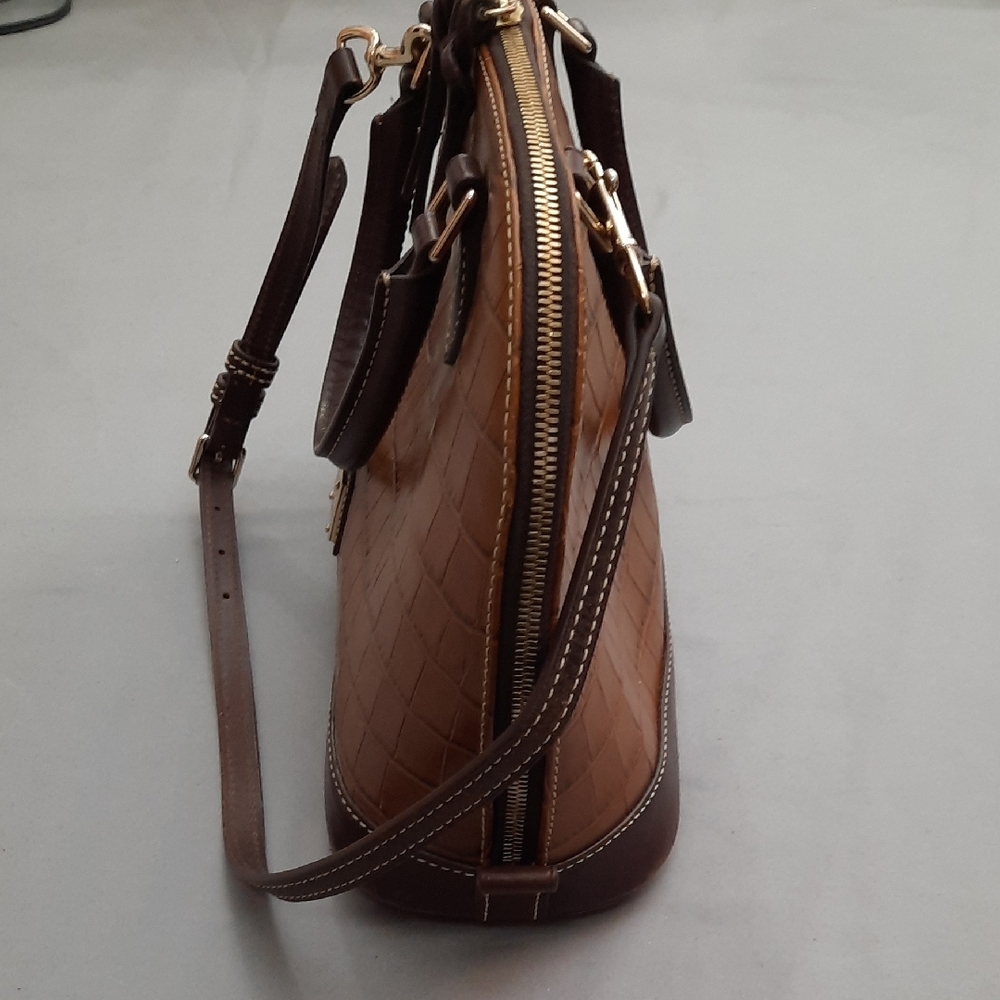 Dooney Bourke Tan Croc-Embossed Satchel - Picture 8 of 16
